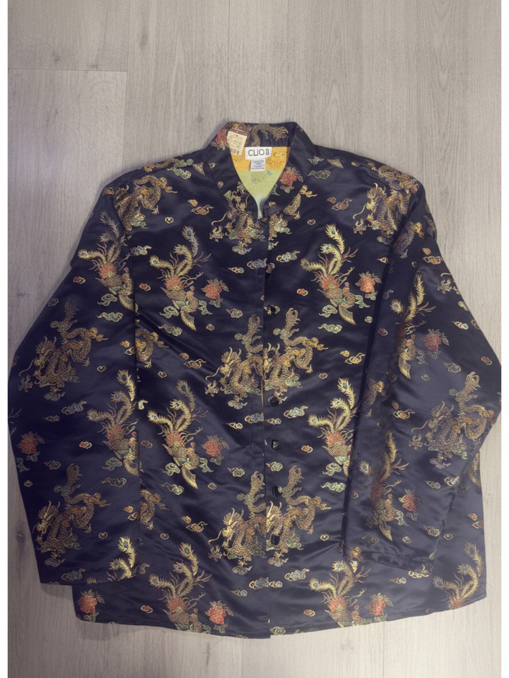 Clio II 3X Black Satin Dragon Embroidered Jacket